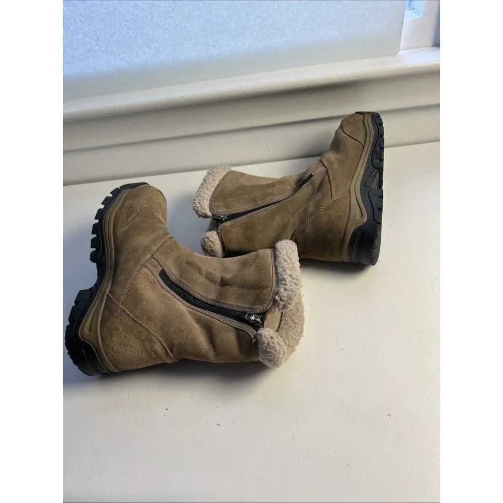 Sorel Waterfall Suede Leather Boots Women 8 NL1964-250‎ Tan Insulated Waterproof